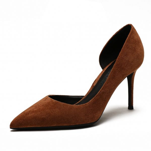 women 6cm/8cm/10cm high heels pumps pointed toe suede leather d'orsay heels shoes for woman ladies single shoes blue m0045, Black
women 6cm/8cm/10cm high heels pumps pointed toe suede leather d'orsay heels shoes for woman ladies single shoes blue m0045, Black