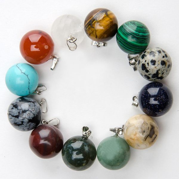 wholesale 50pcs natural stone pendants charm mixed round ball pendant for necklaces jewelry making j190712, Silver
wholesale 50pcs natural stone pendants charm mixed round ball pendant for necklaces jewelry making j190712, Silver