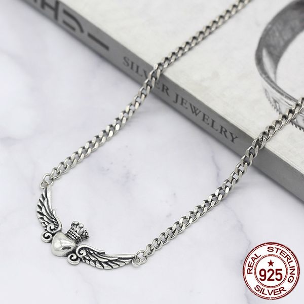 100% s925 sterling silver necklace personality fashion classic punk jewelry heart-shaped crown tag shape to send gifts for lover
100% s925 sterling silver necklace personality fashion classic punk jewelry heart-shaped crown tag shape to send gifts for lover