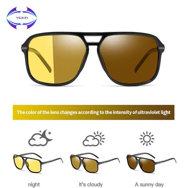 vcka polarized men's sunglasses discoloration retro women night vision glasses drive eyewear oculos uv400 lunette de soleil, White;black
vcka polarized men's sunglasses discoloration retro women night vision glasses drive eyewear oculos uv400 lunette de soleil, White;black