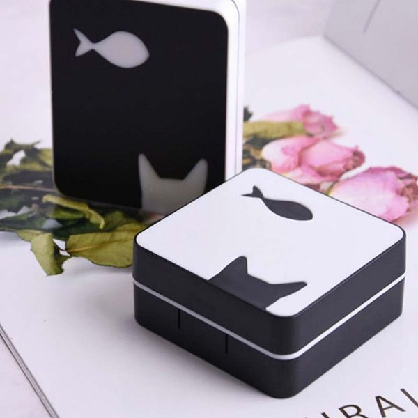 cute cat and fish pattern plastic portable travel contact lens case kit container holder storage mirror box eye care kit, Silver
cute cat and fish pattern plastic portable travel contact lens case kit container holder storage mirror box eye care kit, Silver