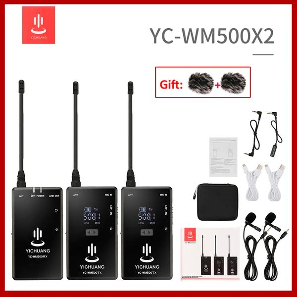 yichuang wm500 microphone x1 x2 wireless lavalier microphone kit receiver transmitter for smartphone dslr camera tablet yc-wm500
yichuang wm500 microphone x1 x2 wireless lavalier microphone kit receiver transmitter for smartphone dslr camera tablet yc-wm500