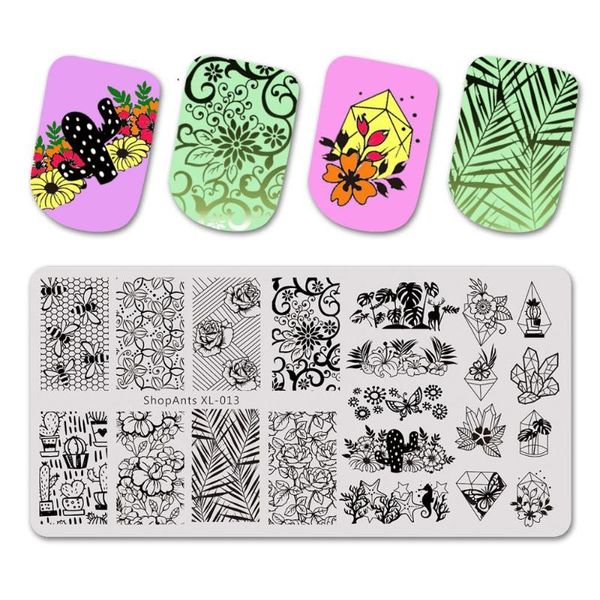 nail art templates 6*12cm stamping plates flower diamond leaves bees butterfly print image stainless steel stencil, White
nail art templates 6*12cm stamping plates flower diamond leaves bees butterfly print image stainless steel stencil, White