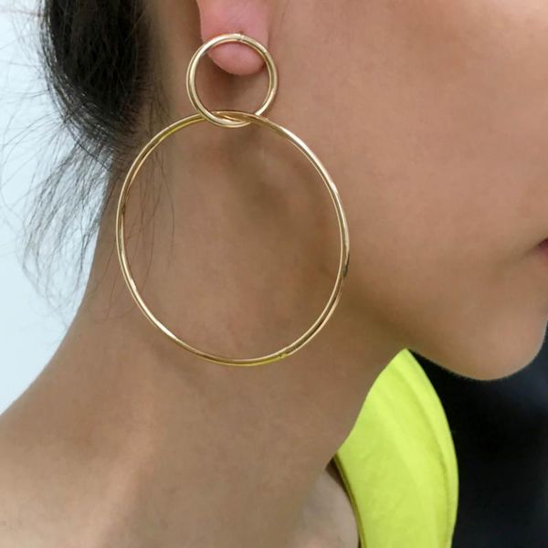 uken hoop statement earrings gold color simple style metal circle stud earrings for women fashion jewelry accessories pendientes, Golden;silver
uken hoop statement earrings gold color simple style metal circle stud earrings for women fashion jewelry accessories pendientes, Golden;silver