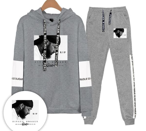 nipsey hussle mens tracksuits spring autumn casual clothing sets women teenager hoodies pants 2pcs suits, Gray
nipsey hussle mens tracksuits spring autumn casual clothing sets women teenager hoodies pants 2pcs suits, Gray