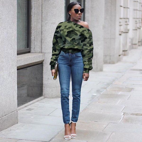 tshirts fashion camouflage print screw collar dew shoulder womens tees casual females clothing womens designer, White
tshirts fashion camouflage print screw collar dew shoulder womens tees casual females clothing womens designer, White