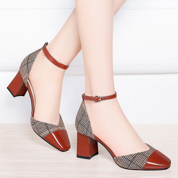 2020 summer women sandals ankle strap dress shoes plaid pumps cover toe sandalias ladies shoes high heels zapatos mujer 8395, Black
2020 summer women sandals ankle strap dress shoes plaid pumps cover toe sandalias ladies shoes high heels zapatos mujer 8395, Black