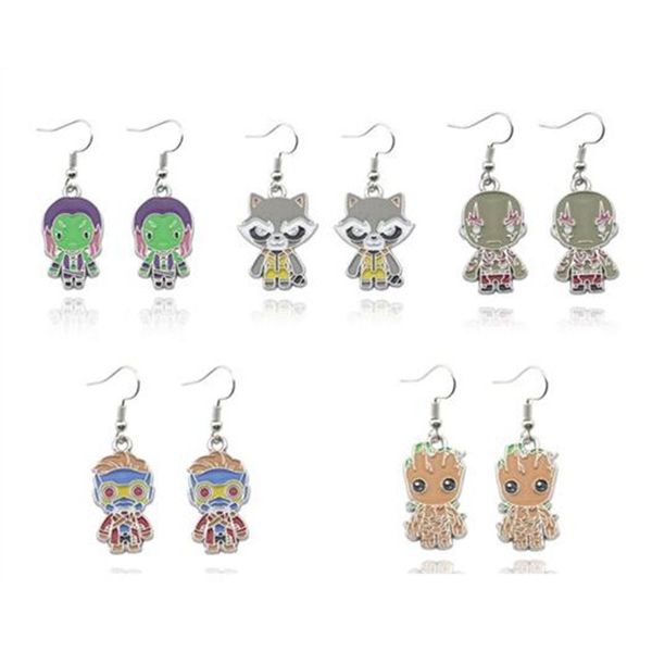 Cartoon figure earring Star Lord Gamora Rocket Raccoon Groot Drax the Destroyer cute fun alloy dangle earrings Pendant jewelry
Cartoon figure earring Star Lord Gamora Rocket Raccoon Groot Drax the Destroyer cute fun alloy dangle earrings Pendant jewelry
