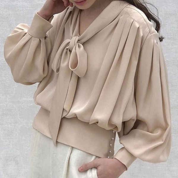 autumn women blouse loose solid color pullover bowknot lace-up elegant noble temperament shirt office lady young girl top, White
autumn women blouse loose solid color pullover bowknot lace-up elegant noble temperament shirt office lady young girl top, White