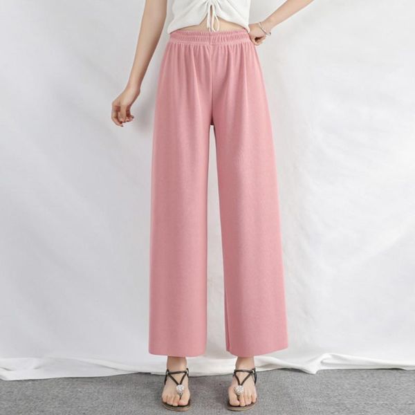 2020 summer new high waist casual straight pants women female elastic waist loose knitted wide leg pants casual trousers, Black;white
2020 summer new high waist casual straight pants women female elastic waist loose knitted wide leg pants casual trousers, Black;white