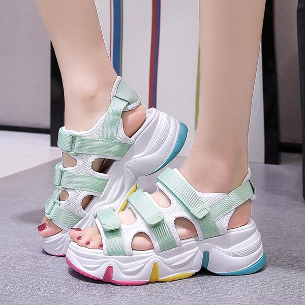 sandals rainbow sole mesh sport women shoes summer outdoor leisure platform wedge sweet open toe 2021, Black
sandals rainbow sole mesh sport women shoes summer outdoor leisure platform wedge sweet open toe 2021, Black