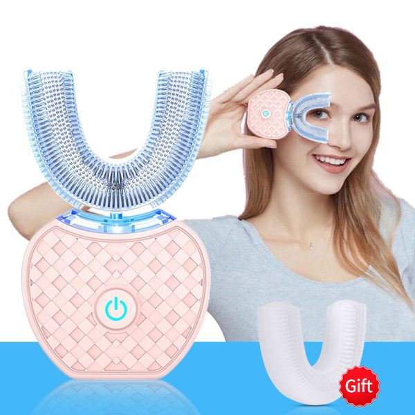 360 degree automatic electric toothbrush rechargeable sonic dental toothbrush usb silicone brush heads oral care smart u type 
360 degree automatic electric toothbrush rechargeable sonic dental toothbrush usb silicone brush heads oral care smart u type
