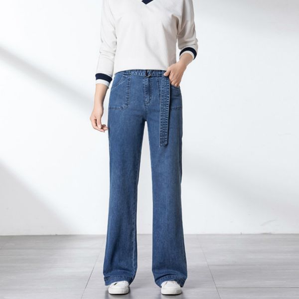 2020 new spring and autumn office lady cotton stretch high waist female women girls brand wide leg pants jeans clothing, Blue
2020 new spring and autumn office lady cotton stretch high waist female women girls brand wide leg pants jeans clothing, Blue