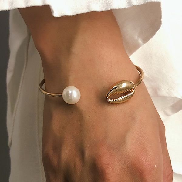 gold color cowrie shell bracelets for women pearl beads charm cuff opening bracelet bohemian beach jewelry mujer pulseras, Black
gold color cowrie shell bracelets for women pearl beads charm cuff opening bracelet bohemian beach jewelry mujer pulseras, Black