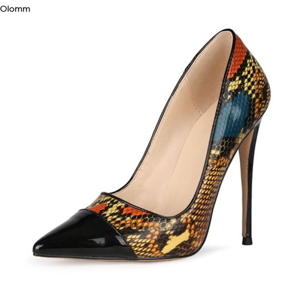 olomm 2020 handmade women pumps thin heels pumps pointed toe gorgeous snake pattern party shoes women plus us size 5-15, Black
olomm 2020 handmade women pumps thin heels pumps pointed toe gorgeous snake pattern party shoes women plus us size 5-15, Black