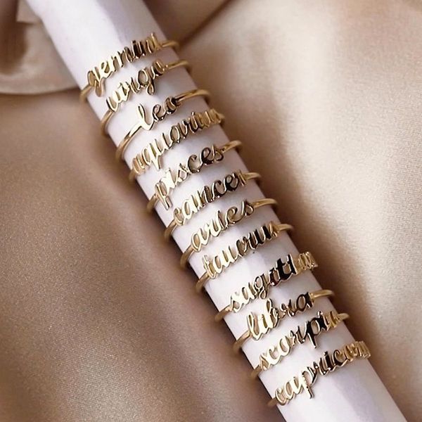 wholesale twelve constellations letter band rings charm open rings for women party finger rings jewelry lovely girls gold midi ring, Silver
wholesale twelve constellations letter band rings charm open rings for women party finger rings jewelry lovely girls gold midi ring, Silver