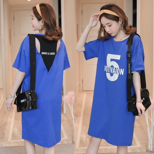 3637# maternity clothes summer cotton letter printing mid-long loose stylish dress for pregnant women pregnancy clothes, White
3637# maternity clothes summer cotton letter printing mid-long loose stylish dress for pregnant women pregnancy clothes, White