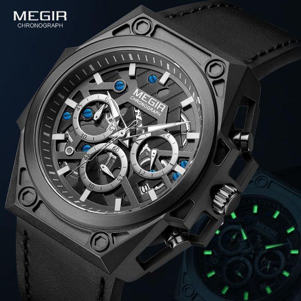 megir luxury stainless steel watches men 2020 fashion casual sports leather strap wristwatch waterproof chronograph quartz watch, Slivery;brown
megir luxury stainless steel watches men 2020 fashion casual sports leather strap wristwatch waterproof chronograph quartz watch, Slivery;brown