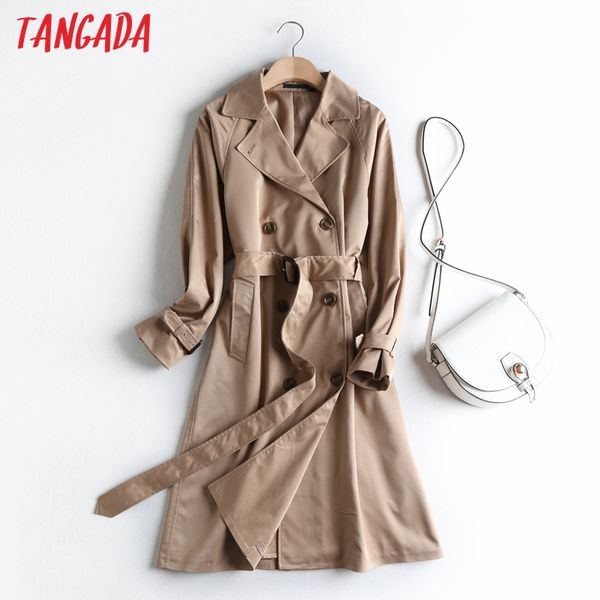 tangada women solid classic white black long trench coat with belt 2020 autumn elegant female outwear windbreak 2e1, Tan;black
tangada women solid classic white black long trench coat with belt 2020 autumn elegant female outwear windbreak 2e1, Tan;black