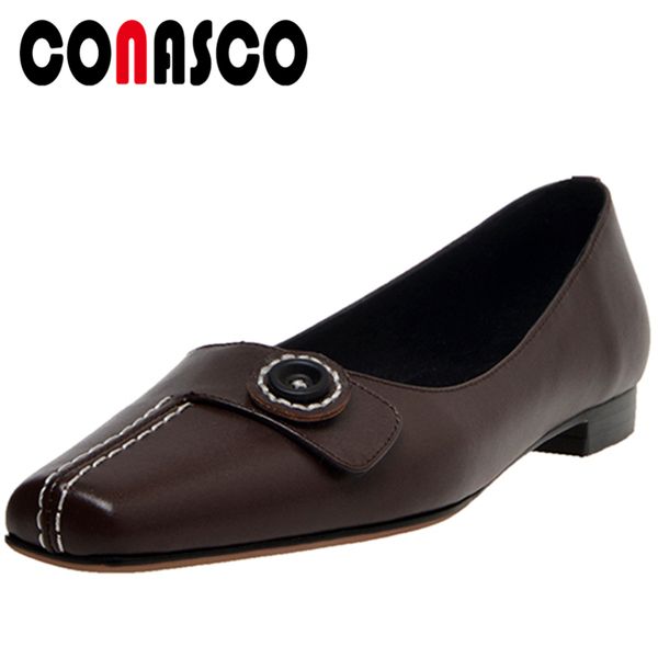 conasco woman pumps concise casual genuine leather spring summer new button decoration sewing square toe thick heels shoes woman, Black
conasco woman pumps concise casual genuine leather spring summer new button decoration sewing square toe thick heels shoes woman, Black