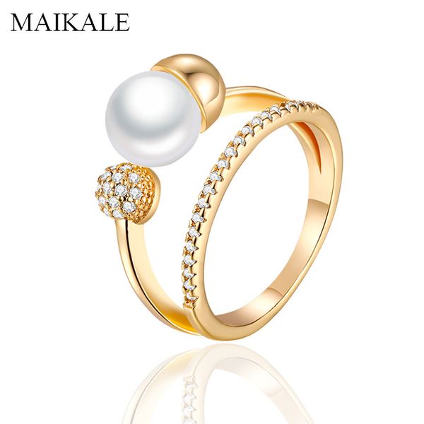 cluster rings maikale creative design pearl zirconia gold silver color fine ring wedding band for women party jewelry girls gifts, Golden;silver
cluster rings maikale creative design pearl zirconia gold silver color fine ring wedding band for women party jewelry girls gifts, Golden;silver