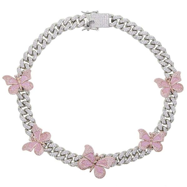 iced women jewelry micro pave 5a cz cuban link chain pink pastel enamel colorful butterfly necklace 0927, Silver
iced women jewelry micro pave 5a cz cuban link chain pink pastel enamel colorful butterfly necklace 0927, Silver