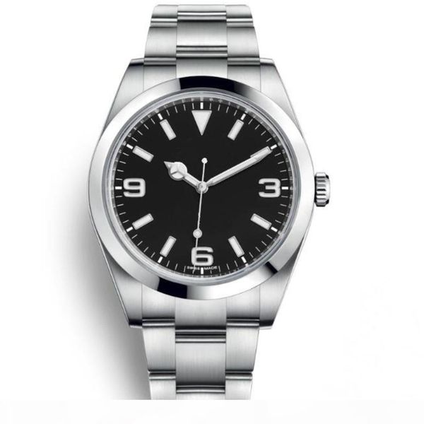

luxury watch explorer black dial stainless steel automatic watch casual date reloj de lujo montre relojes de marca watches wristwatch, Slivery;brown