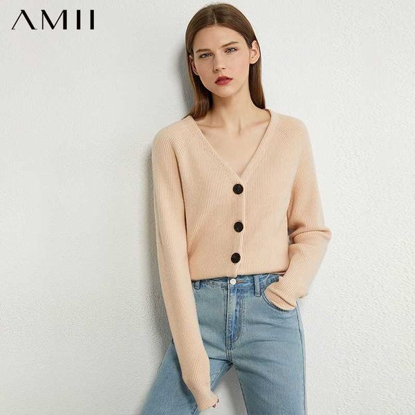 women's knits & tees amii minimalism autumn fashion women sweater knitted solid vneck single-breasted cardigan causal 12021326, White
women's knits & tees amii minimalism autumn fashion women sweater knitted solid vneck single-breasted cardigan causal 12021326, White