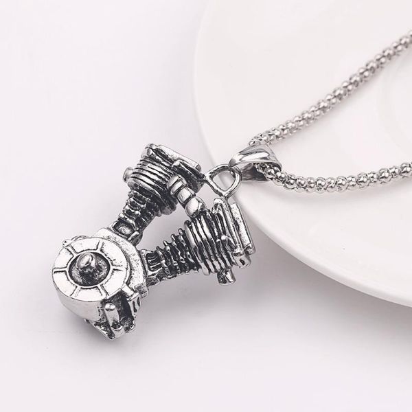 new design punk men's necklace steampunk engine motorcycle pendants necklaces biker 60 cm chain kolye gothic gifts for men, Silver
new design punk men's necklace steampunk engine motorcycle pendants necklaces biker 60 cm chain kolye gothic gifts for men, Silver