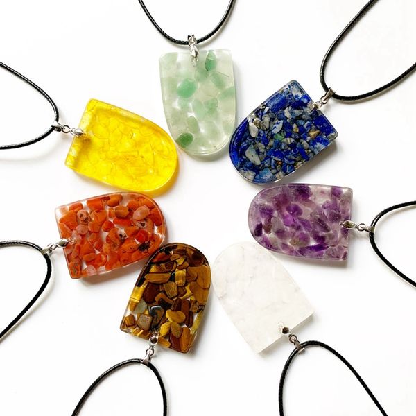 7 chakra stone orgonite energy pendant necklace resin jewelry geometric healing crystal beads chips necklace wax rope chain 1pc, Silver
7 chakra stone orgonite energy pendant necklace resin jewelry geometric healing crystal beads chips necklace wax rope chain 1pc, Silver
