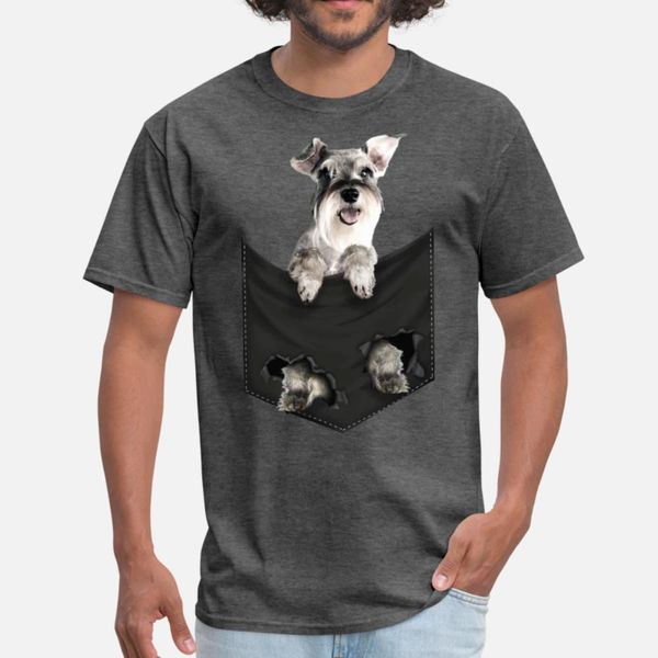 schnauzer pocket mid classic pocket t shirt men designs short sleeve o neck clothes anti-wrinkle basic summer pictures shirt