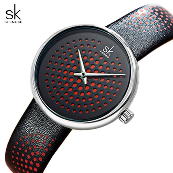 shengke women watches red dot hollow out hardlex dial leather buckle strap waterproof ladies fashion wristwatch k0128, Slivery;brown
shengke women watches red dot hollow out hardlex dial leather buckle strap waterproof ladies fashion wristwatch k0128, Slivery;brown