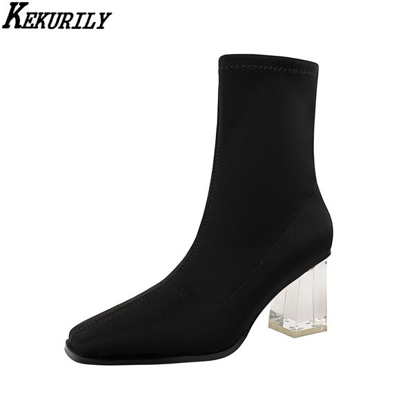 mid calf boots for women crystal square high heels socks boots high heels half ladies pointed toe shoes zapatos mujer, Black
mid calf boots for women crystal square high heels socks boots high heels half ladies pointed toe shoes zapatos mujer, Black