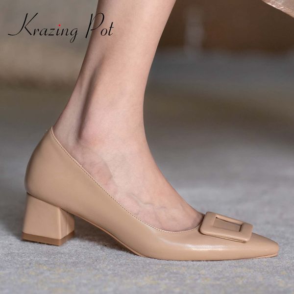 krazing pot gladiator genuine leather buckle decorations dance party pointed toe med square heel slip on maiden women pumps l87, Black
krazing pot gladiator genuine leather buckle decorations dance party pointed toe med square heel slip on maiden women pumps l87, Black