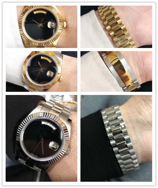 luxury mens wristwatches 41mm mechanical black dial gold silver steel bracelet asia 2813 automatic luxury watches, Slivery;brown
luxury mens wristwatches 41mm mechanical black dial gold silver steel bracelet asia 2813 automatic luxury watches, Slivery;brown