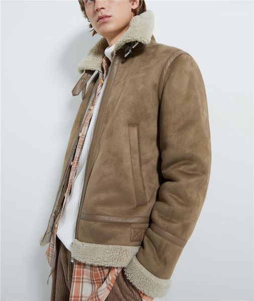 winter mens coats casual male apparel designer mens suede jackets fashion double faced long sleeve thick lapel neck, Black;brown
winter mens coats casual male apparel designer mens suede jackets fashion double faced long sleeve thick lapel neck, Black;brown