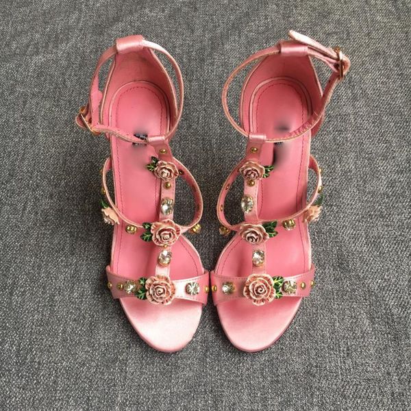 women quatily genuine leather luxury silk high heel sandals czech crystal rose petals high heels wedding party shoes, Black
women quatily genuine leather luxury silk high heel sandals czech crystal rose petals high heels wedding party shoes, Black