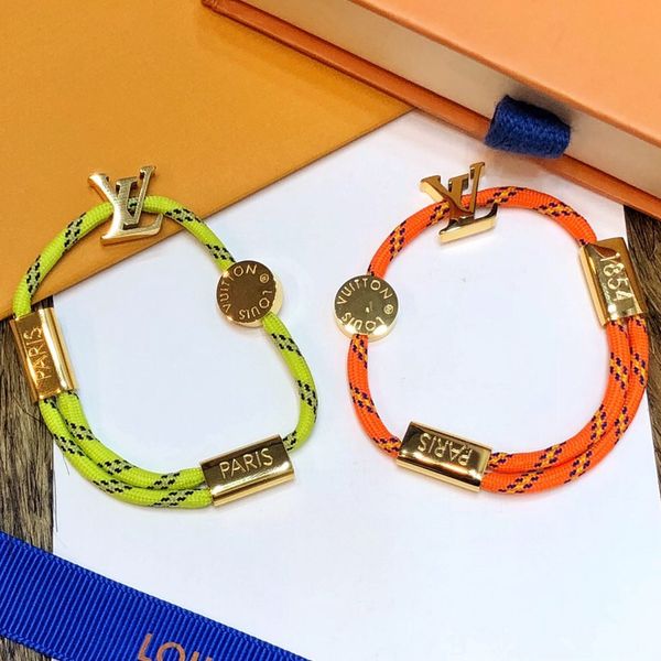 luxury style orange green rope bracelet with gold silver metal logo design for women and men hand strap couple bracelets fine jewelry, Golden;silver
luxury style orange green rope bracelet with gold silver metal logo design for women and men hand strap couple bracelets fine jewelry, Golden;silver