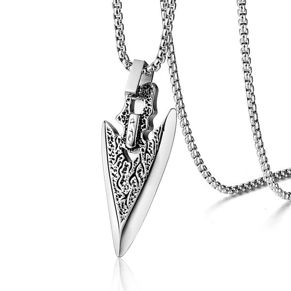 punk retro titanium stainless steel arrow pendants necklaces for men rock jewelry drop shipping, Silver
punk retro titanium stainless steel arrow pendants necklaces for men rock jewelry drop shipping, Silver