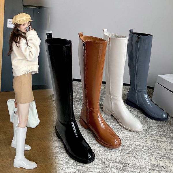 cow patent leather big size women concise long boots low heels night club shoes woman winter new women knee high boots, Black
cow patent leather big size women concise long boots low heels night club shoes woman winter new women knee high boots, Black