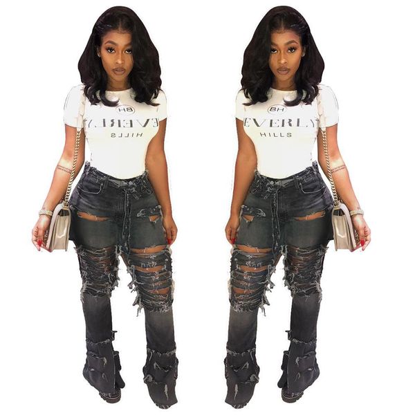 fashion women designer jeans plus size womans clothes womens femme ripped jeans woman high waist elastic force hole flared trousers e83003, Blue
fashion women designer jeans plus size womans clothes womens femme ripped jeans woman high waist elastic force hole flared trousers e83003, Blue