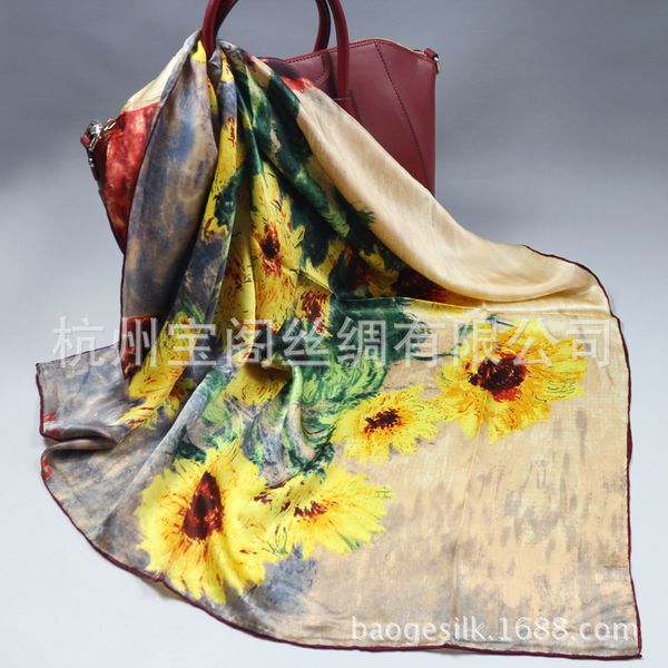 new autumn van gogh of sunflower oil painting plain satin silk scarf silk silk scarf 90 big square scarf female, Blue;gray
new autumn van gogh of sunflower oil painting plain satin silk scarf silk silk scarf 90 big square scarf female, Blue;gray