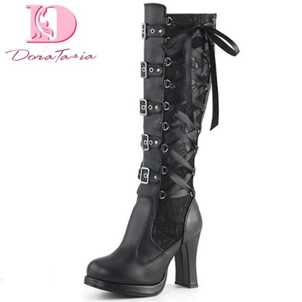 doratasia новый большой размер 43 high heels зимняя обувь колено высокие сапоги женщина шнурки пряжки езда сапоги, Black
doratasia новый большой размер 43 high heels зимняя обувь колено высокие сапоги женщина шнурки пряжки езда сапоги, Black