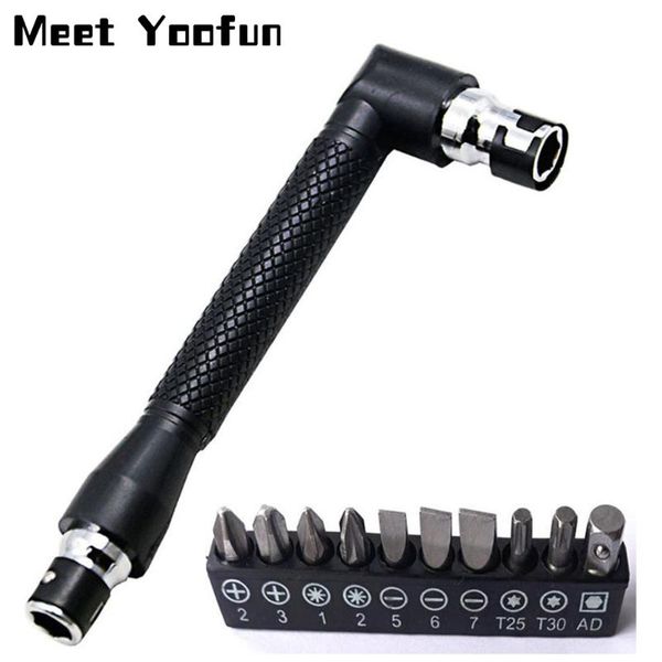 dual head l-shaped mini socket wrench 1/4" 6.35mm screwdriver bits key utility tool and screwdriver bit drill set