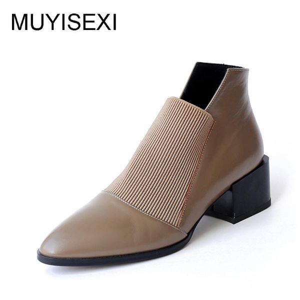 women boots ankle genuine leather pointed toe chunky heel square autumn black kahki fashion female women shoes kal01 muyisexi
women boots ankle genuine leather pointed toe chunky heel square autumn black kahki fashion female women shoes kal01 muyisexi
