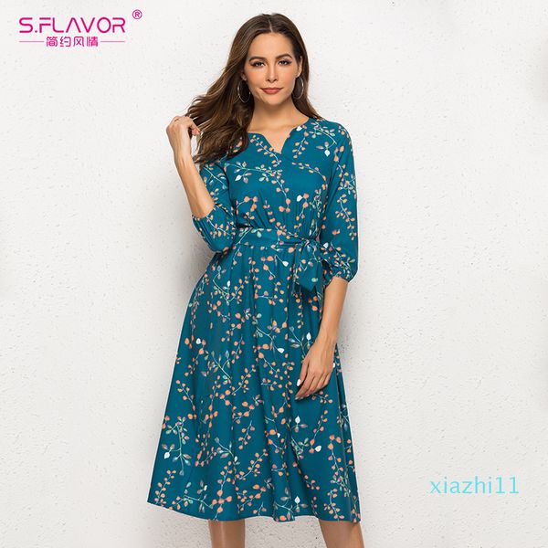 s.flavor casual women v neck 3/4 sleeve a line mid-calf print female elegant waist summer midi dress, Black;gray
s.flavor casual women v neck 3/4 sleeve a line mid-calf print female elegant waist summer midi dress, Black;gray