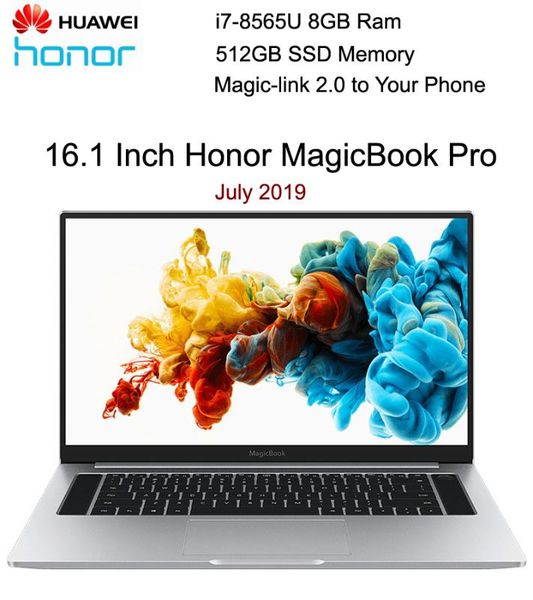 

latest laphuawei honor magicbook pro notebook pc 16.1 inch 1080p matte screen 8gb ram 512gb ssd mx250 graphics card