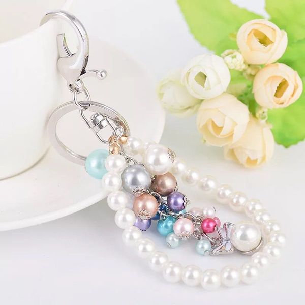 new handmade pearl string key chains female bag & pendant accessories creative beautiful key pendant keychain ring, Silver
new handmade pearl string key chains female bag & pendant accessories creative beautiful key pendant keychain ring, Silver