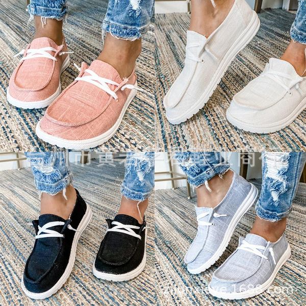 zapatos planos de talla grande para mujer, zapatos de moda vulcanizados, planos verano para mujer, informales, Black