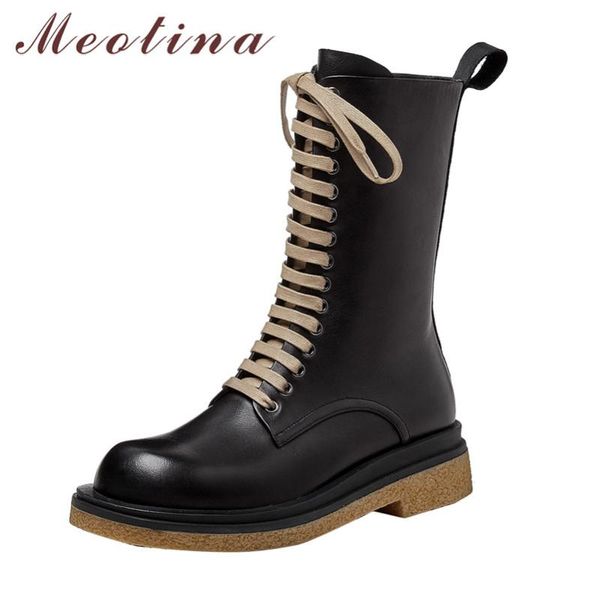 meotina genuine leather platform mid heel motorcycle boots women shoes zipper lace up thick heels mid calf boots female black
meotina genuine leather platform mid heel motorcycle boots women shoes zipper lace up thick heels mid calf boots female black